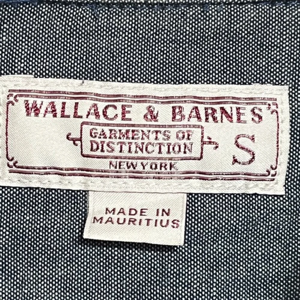 Wallace & Barnes Blue Plaid Flannel Shirt – Size S – 100% Cotton